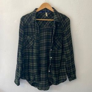 Free People Flannel Button-Down